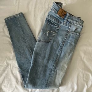 Blue Skinny Jean Leggings